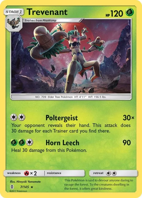 Trevenant #7/145 Pokémon card from SM - Guardians Rising