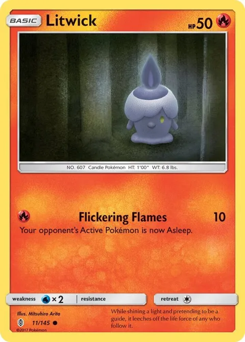 Litwick #11/145 Pokémon card from SM - Guardians Rising