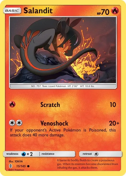 Salandit #15/145 Pokémon card from SM - Guardians Rising