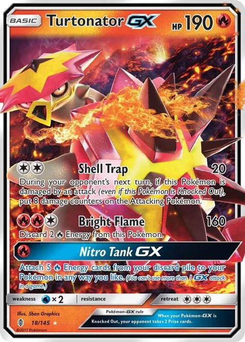 Turtonator GX #18/145 Holofoil Pokémon card from SM - Guardians Rising