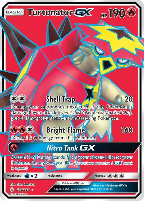 Turtonator GX Full Art #131/145 Holofoil Pokémon card from SM - Guardians Rising