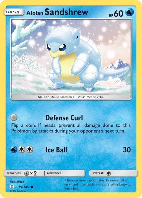 Alolan Sandshrew #19/145 Reverse Holofoil Pokémon card from SM - Guardians Rising