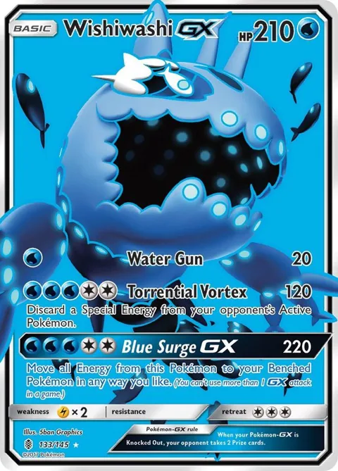 Wishiwashi GX Full Art #133/145 Holofoil Pokémon card from SM - Guardians Rising
