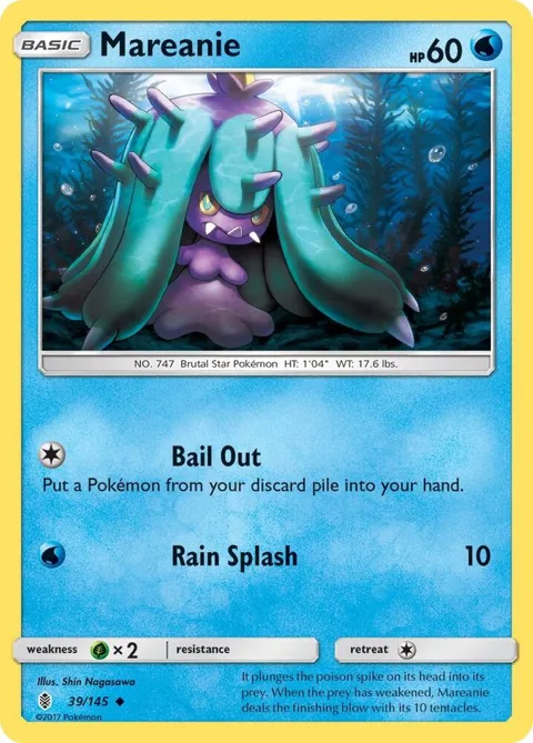 Mareanie #39/145 Reverse Holofoil Pokémon card from SM - Guardians Rising