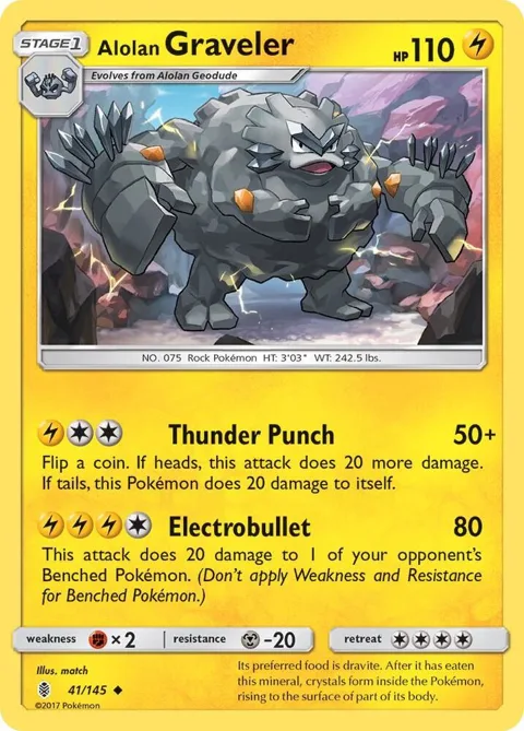 Alolan Graveler #41/145 Pokémon card from SM - Guardians Rising