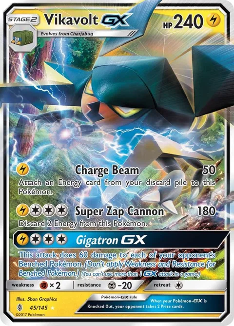Vikavolt GX #45/145 Holofoil Pokémon card from SM - Guardians Rising