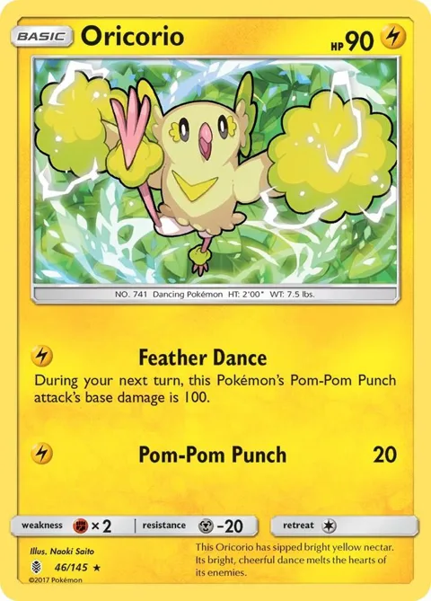 Oricorio 46 #46/145 Pokémon card from SM - Guardians Rising