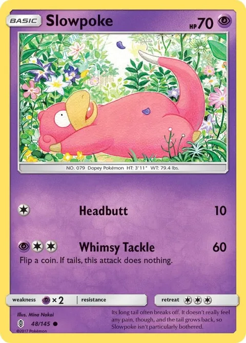 Slowpoke #48/145 Pokémon card from SM - Guardians Rising