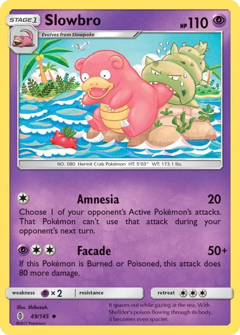 Slowbro #49/145 Reverse Holofoil Pokémon card from SM - Guardians Rising