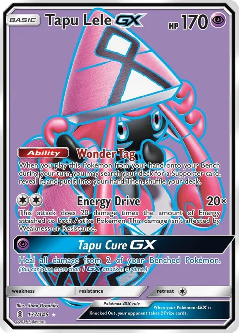 Tapu Lele GX Full Art #137/145 Holofoil Pokémon card from SM - Guardians Rising