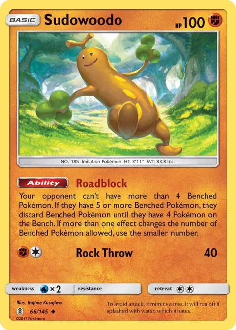Sudowoodo #66/145 Reverse Holofoil Pokémon card from SM - Guardians Rising