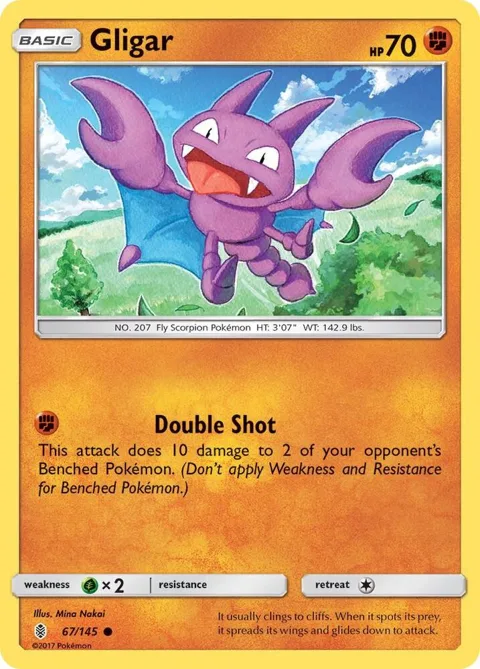 Gligar #67/145 Pokémon card from SM - Guardians Rising