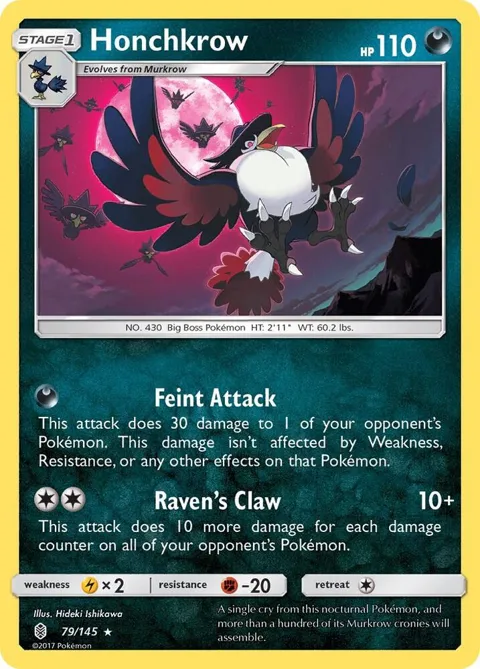 Honchkrow #79/145 Pokémon card from SM - Guardians Rising