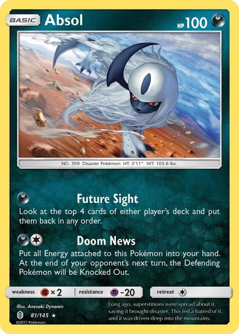 Absol #81/145 Reverse Holofoil Pokémon card from SM - Guardians Rising