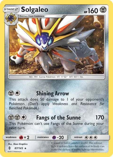 Solgaleo #87/145 Pokémon card from SM - Guardians Rising