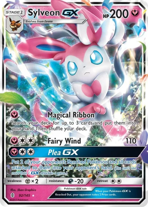 Sylveon GX #92/145 Holofoil Pokémon card from SM - Guardians Rising