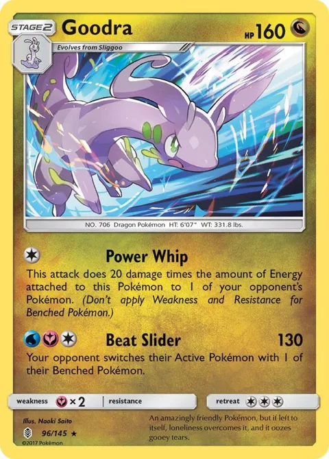 Goodra #96/145 Holofoil Pokémon card from SM - Guardians Rising