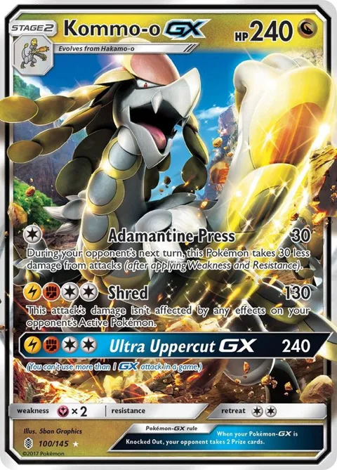 Kommo-o GX #100/145 Holofoil Pokémon card from SM - Guardians Rising