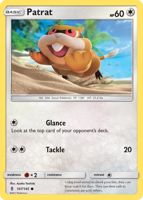 Patrat #107/145 Pokémon card from SM - Guardians Rising