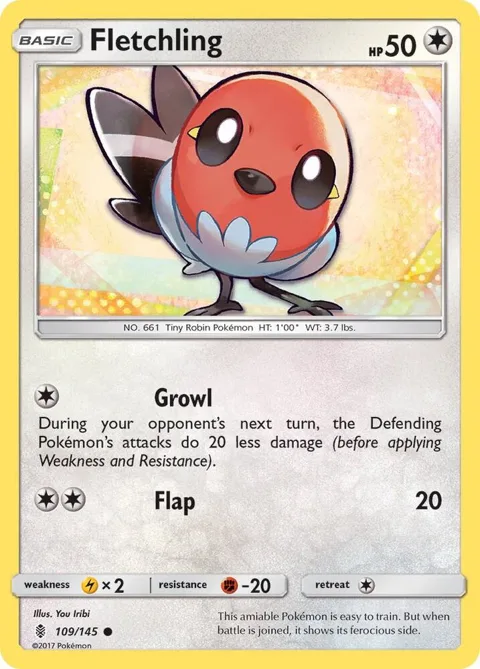 Fletchling #109/145 Pokémon card from SM - Guardians Rising