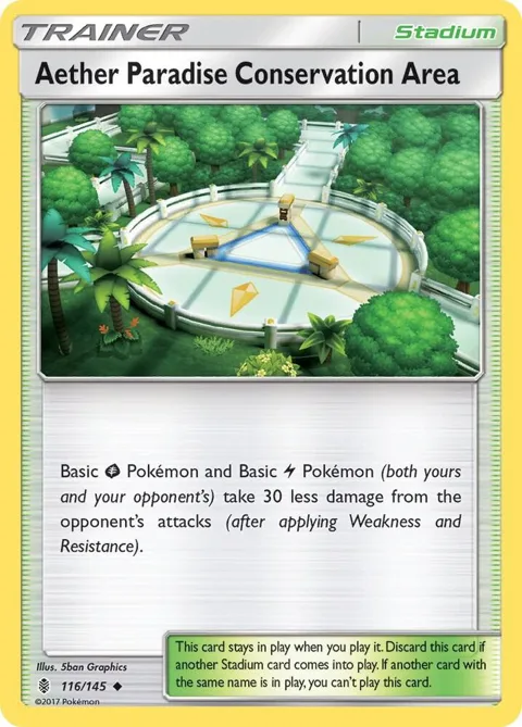 Aether Paradise Conservation Area #116/145 Pokémon card from SM - Guardians Rising