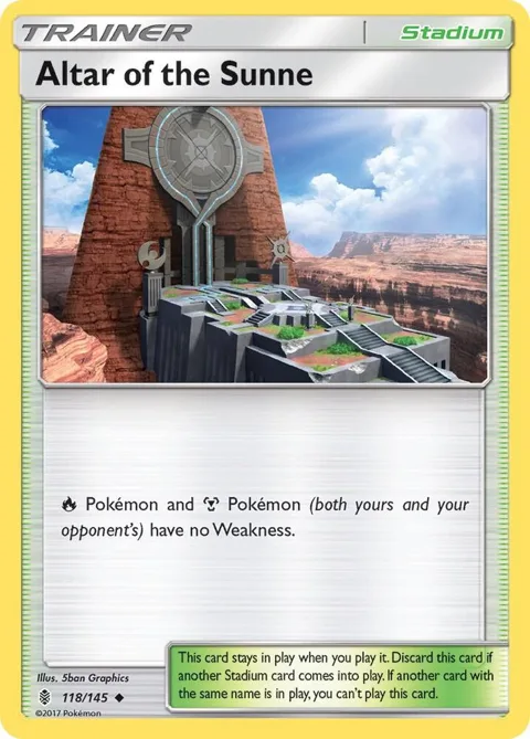 Altar of the Sunne #118/145 Pokémon card from SM - Guardians Rising