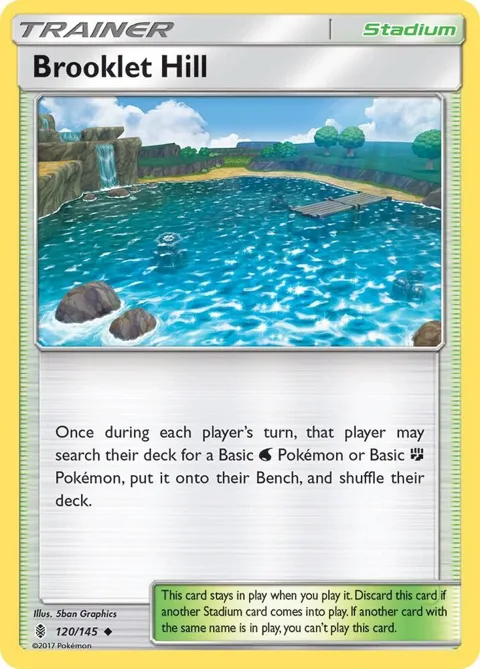 Brooklet Hill #120/145 Reverse Holofoil Pokémon card from SM - Guardians Rising