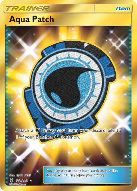 Aqua Patch Secret Rare #161/145 Holofoil Pokémon card from SM - Guardians Rising