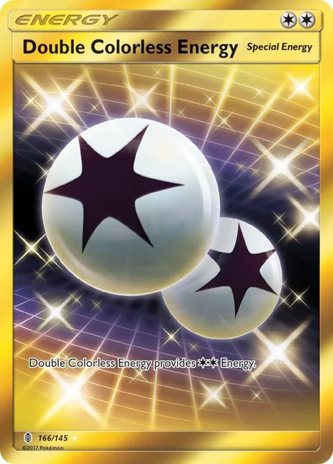 Double Colorless Energy Secret Rare #166/145 Holofoil Pokémon card from SM - Guardians Rising