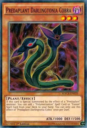 Predaplant Darlingtonia Cobra MACR-EN010 Unlimited Yu-Gi-Oh card from Maximum Crisis