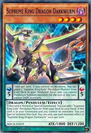 Supreme King Dragon Darkwurm MACR-EN019 1st Edition Yu-Gi-Oh card from Maximum Crisis