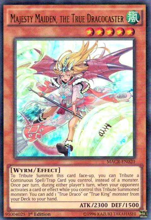 Majesty Maiden, the True Dracocaster MACR-EN020 1st Edition Yu-Gi-Oh card from Maximum Crisis