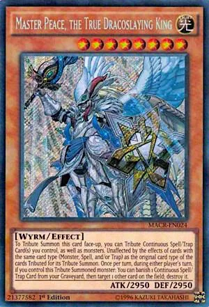 Master Peace, the True Dracoslaying King MACR-EN024 1st Edition Yu-Gi-Oh card from Maximum Crisis