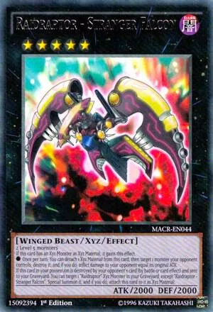 Raidraptor - Stranger Falcon MACR-EN044 Unlimited Yu-Gi-Oh card from Maximum Crisis