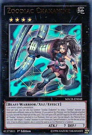 Zoodiac Chakanine MACR-EN048 1st Edition Yu-Gi-Oh card from Maximum Crisis