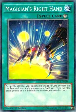 Magician's Right Hand MACR-EN049 Unlimited Yu-Gi-Oh card from Maximum Crisis