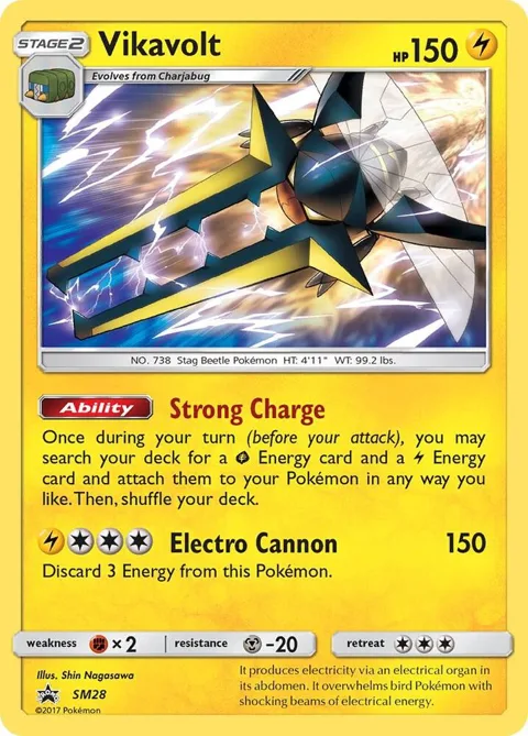 Vikavolt #SM28 Holofoil Pokémon card from SM Promos