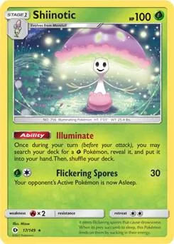 Shiinotic - 17/149 SM Base Set #017/149 Pokémon card from Deck Exclusives