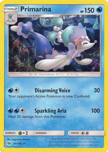 Primarina - 041/149 Cracked Ice Holo #041/149 Holofoil Pokémon card from Deck Exclusives