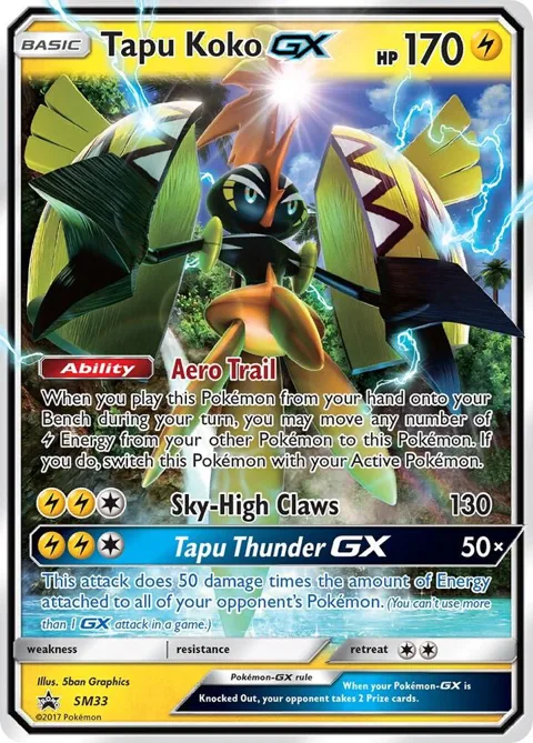 Tapu Koko GX #SM33 Holofoil Pokémon card from SM Promos