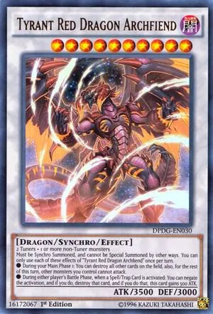 Tyrant Red Dragon Archfiend DPDG-EN030 Yu-Gi-Oh card from Duelist Pack: Dimensional Guardians