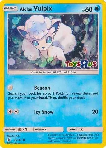 Alolan Vulpix - 21/145 Toys R Us Promo #021/145 Holofoil Pokémon card from Miscellaneous Cards & Products