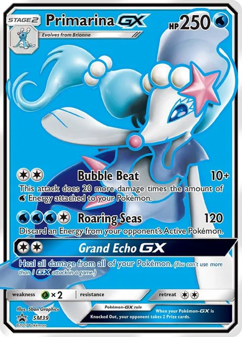 Primarina GX #SM39 Holofoil Pokémon card from SM Promos