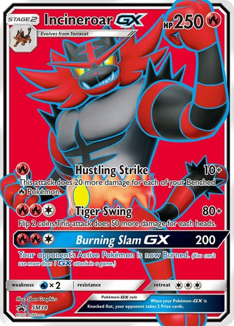 Incineroar GX #SM38 Holofoil Pokémon card from SM Promos