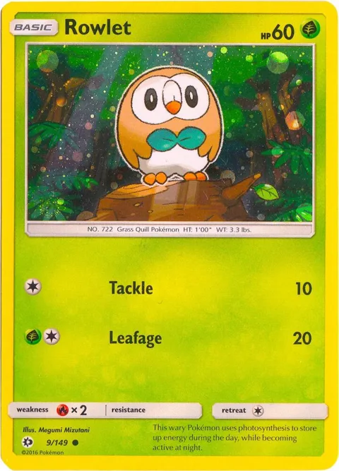 Rowlet - 9/149 Cosmos Holo #009/149 Holofoil Pokémon card from Miscellaneous Cards & Products