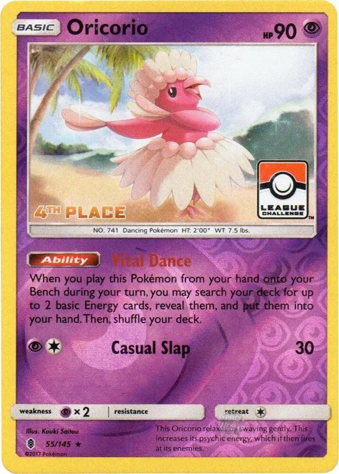 Oricorio - 55/145 League Challenge [4th Place] #055/045 Reverse Holofoil Pokémon card from League & Championship Cards