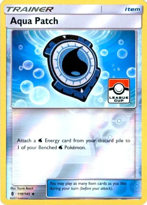 Aqua Patch - 119/145 League Cup #119/145 Reverse Holofoil Pokémon card from League & Championship Cards
