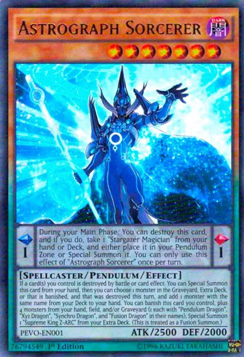 Astrograph Sorcerer PEVO-EN001 Yu-Gi-Oh card from Pendulum Evolution