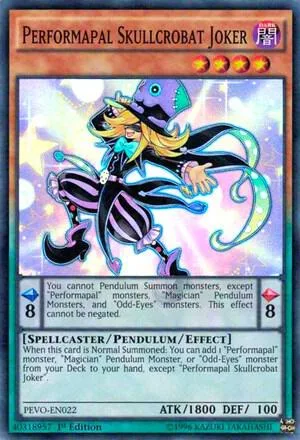 Performapal Skullcrobat Joker PEVO-EN022 Yu-Gi-Oh card from Pendulum Evolution