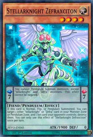 Stellarknight Zefraxciton PEVO-EN045 Yu-Gi-Oh card from Pendulum Evolution